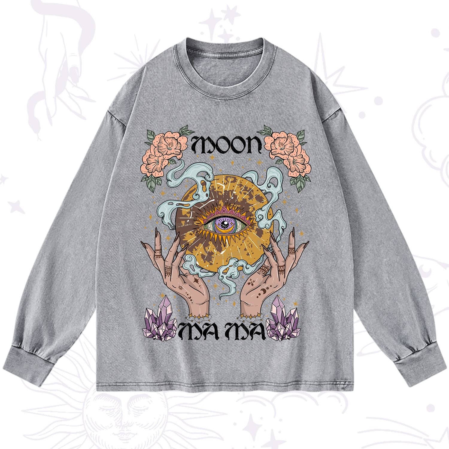 Purplehecate Moon Mama Washed Long Sleeve Shirt
