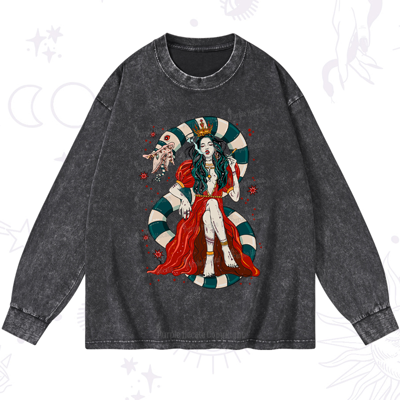 Purplehecate Queen of the Sandworms Washed Long Sleeve Shirt