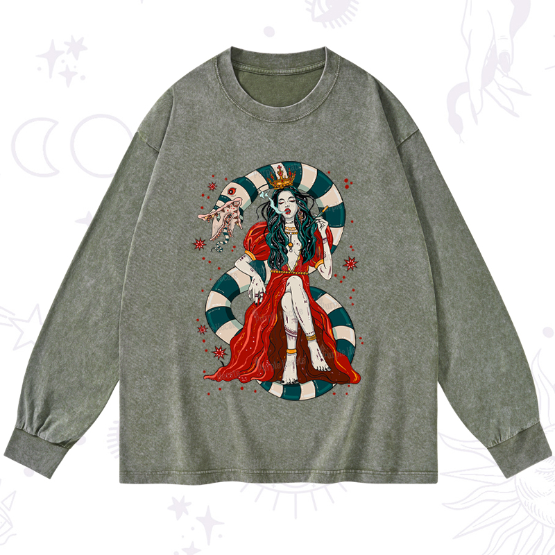 Purplehecate Queen of the Sandworms Washed Long Sleeve Shirt