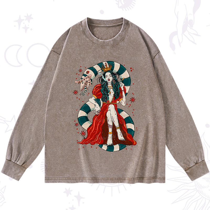 Purplehecate Queen of the Sandworms Washed Long Sleeve Shirt