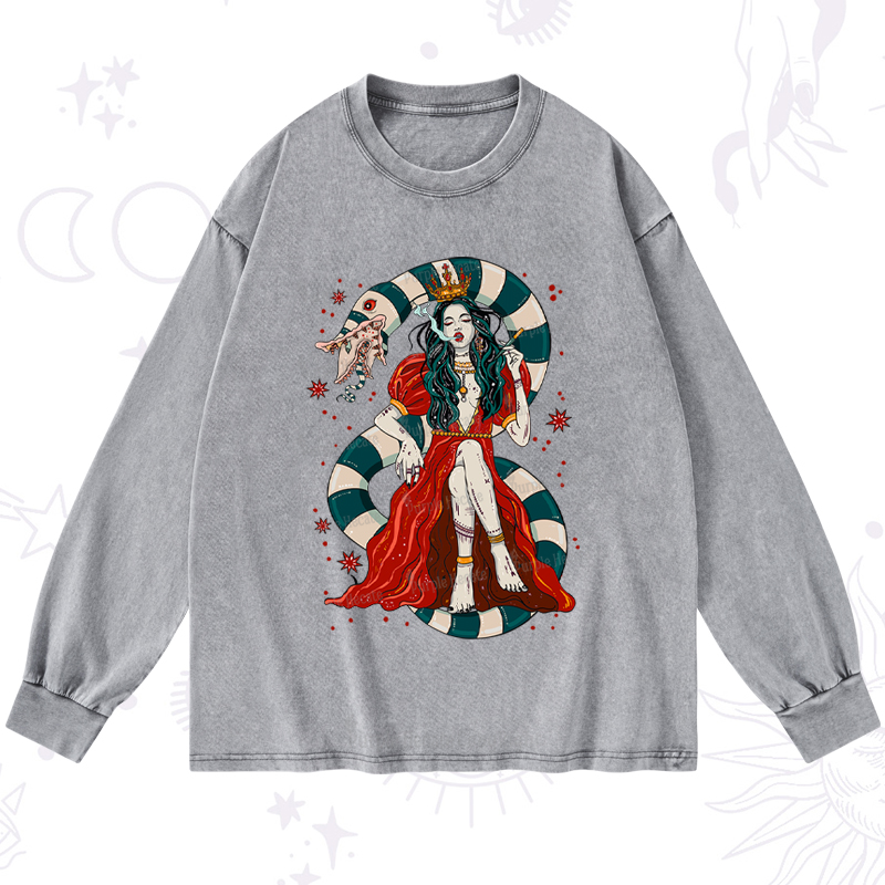 Purplehecate Queen of the Sandworms Washed Long Sleeve Shirt