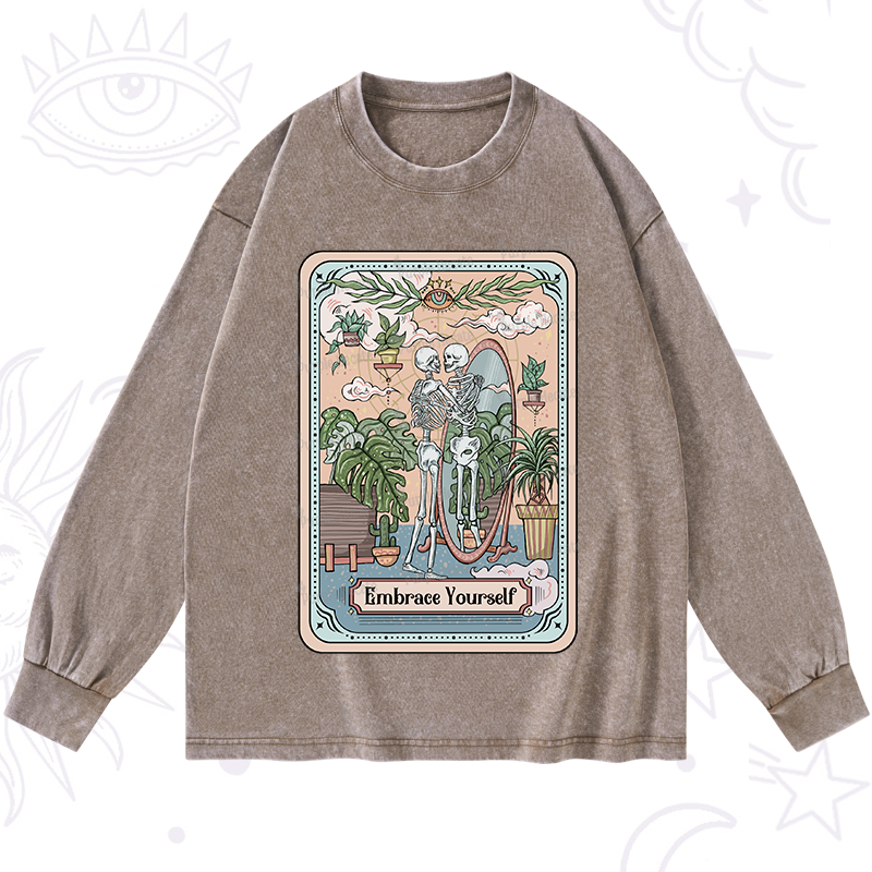 Purplehecate The Embrace Yourself Tarot Washed Long Sleeve Shirt