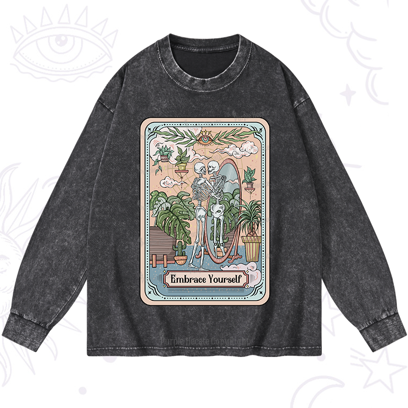 Purplehecate The Embrace Yourself Tarot Washed Long Sleeve Shirt