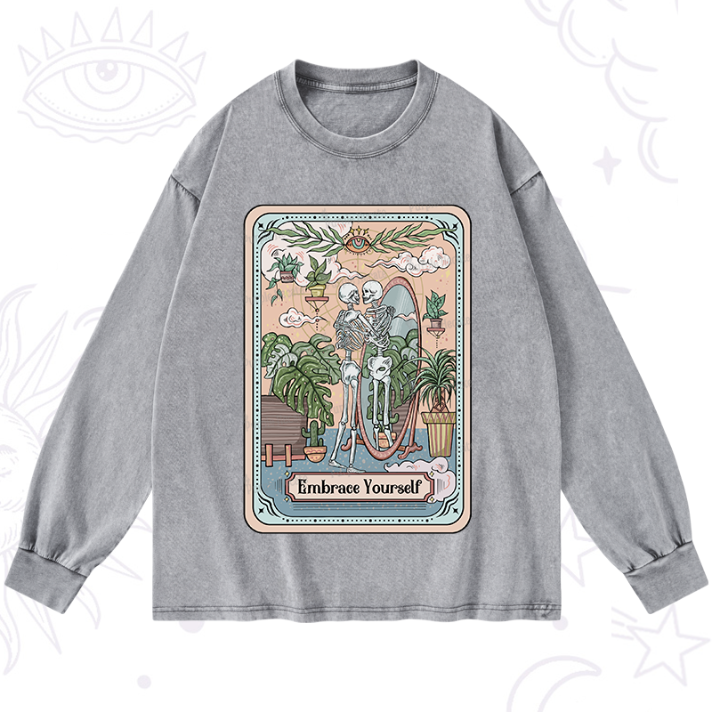 Purplehecate The Embrace Yourself Tarot Washed Long Sleeve Shirt