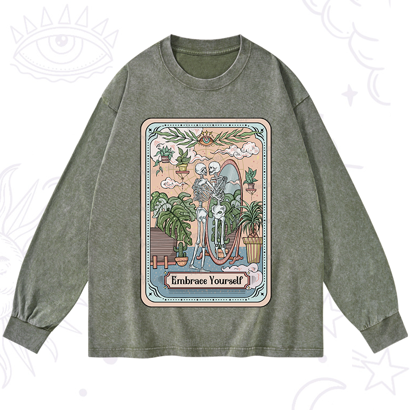 Purplehecate The Embrace Yourself Tarot Washed Long Sleeve Shirt