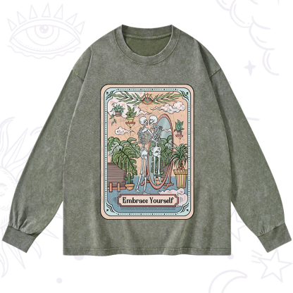 Purplehecate The Embrace Yourself Tarot Washed Long Sleeve Shirt