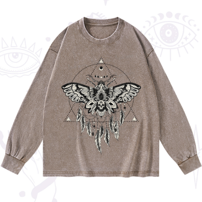 Purplehecate Mystical Luna Moth Washed Long Sleeve Shirt
