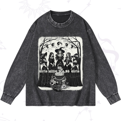 Purplehecate Girls Will Be Girls Washed Long Sleeve Shirt