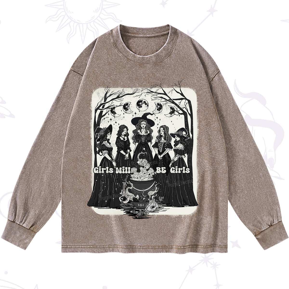 Purplehecate Girls Will Be Girls Washed Long Sleeve Shirt