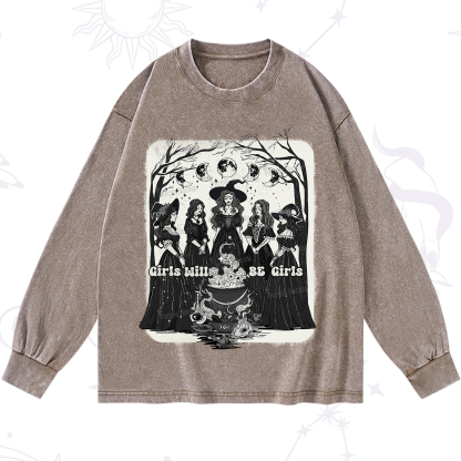 Purplehecate Girls Will Be Girls Washed Long Sleeve Shirt