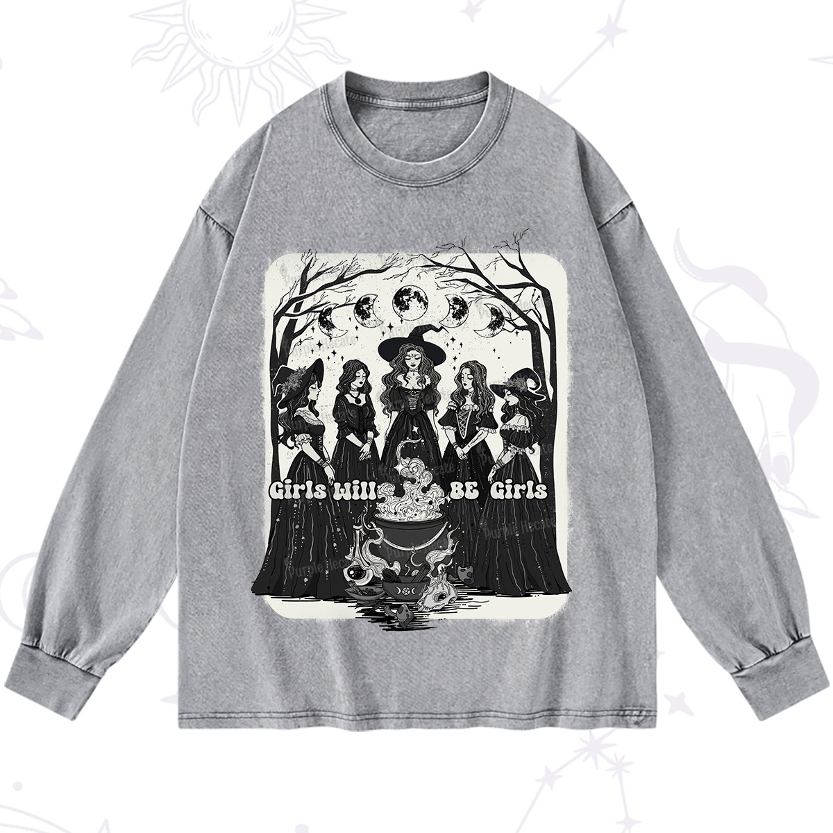 Purplehecate Girls Will Be Girls Washed Long Sleeve Shirt