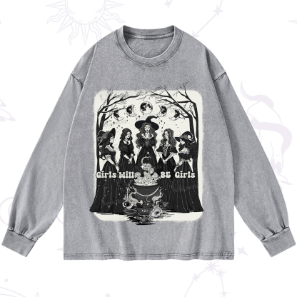 Purplehecate Girls Will Be Girls Washed Long Sleeve Shirt