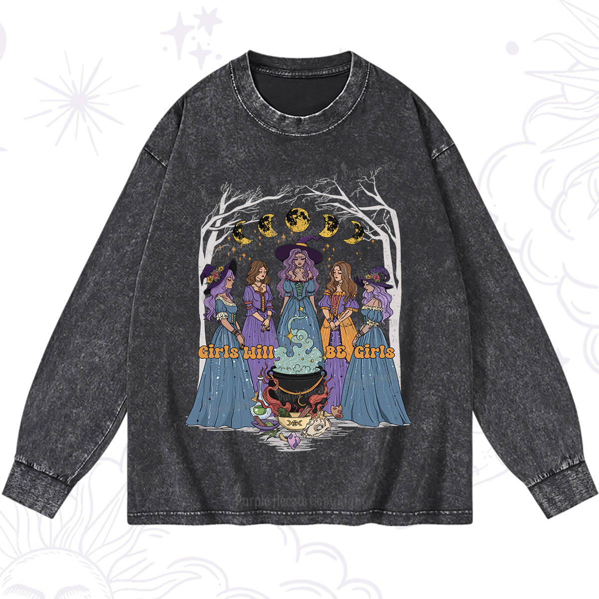 Purplehecate Girls Will Be Girls Washed Long Sleeve Shirt
