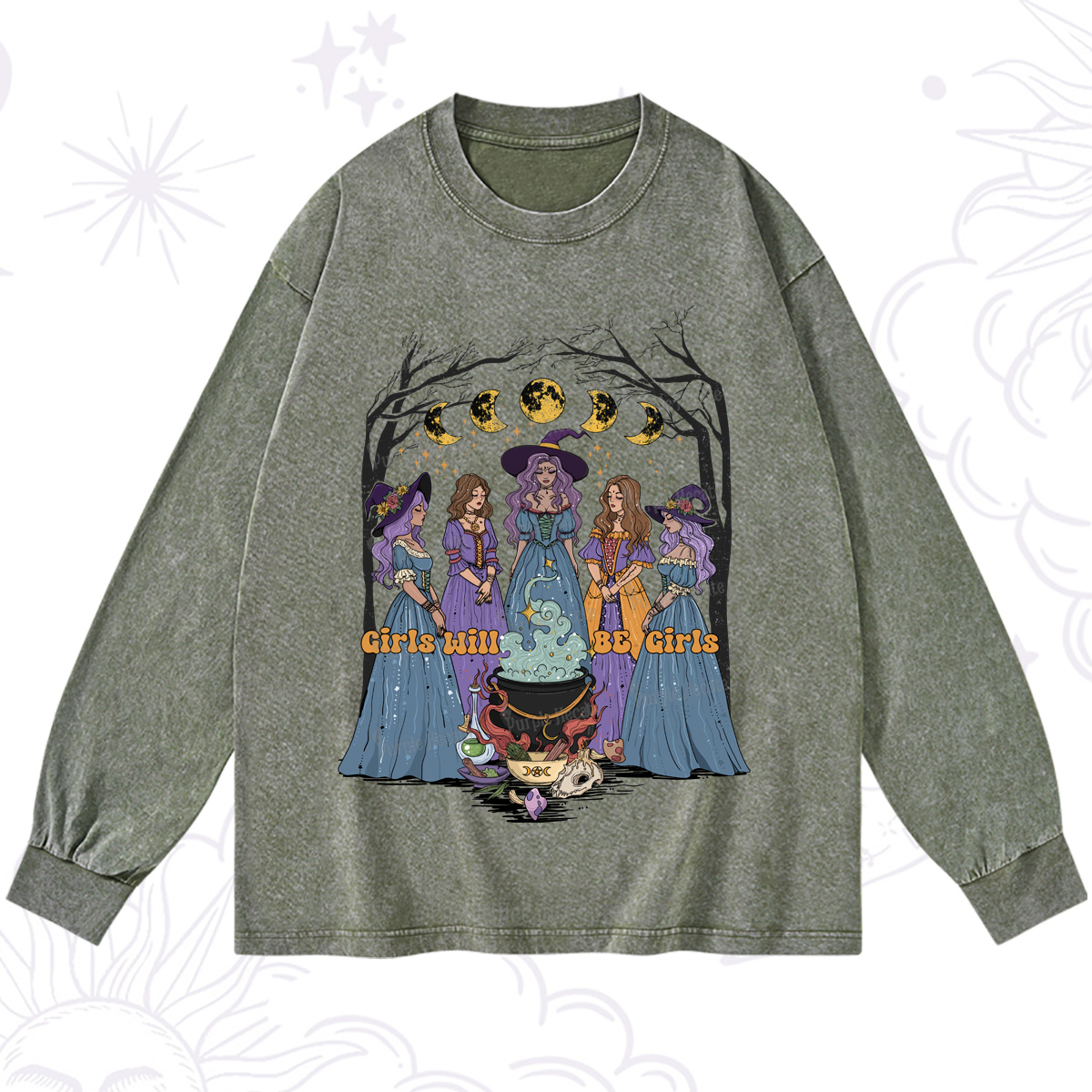 Purplehecate Girls Will Be Girls Washed Long Sleeve Shirt