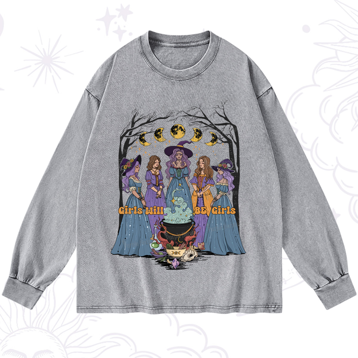 Purplehecate Girls Will Be Girls Washed Long Sleeve Shirt