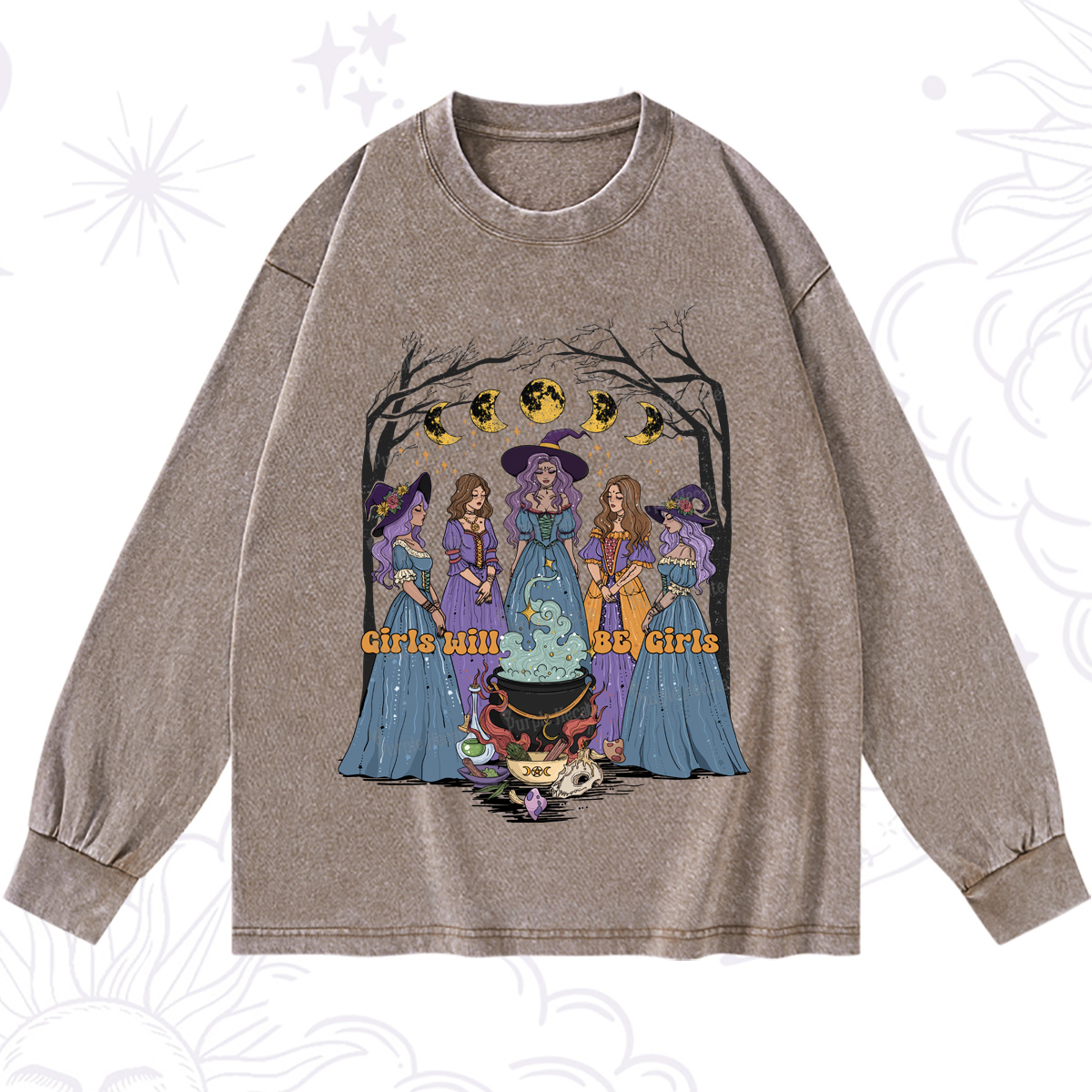 Purplehecate Girls Will Be Girls Washed Long Sleeve Shirt