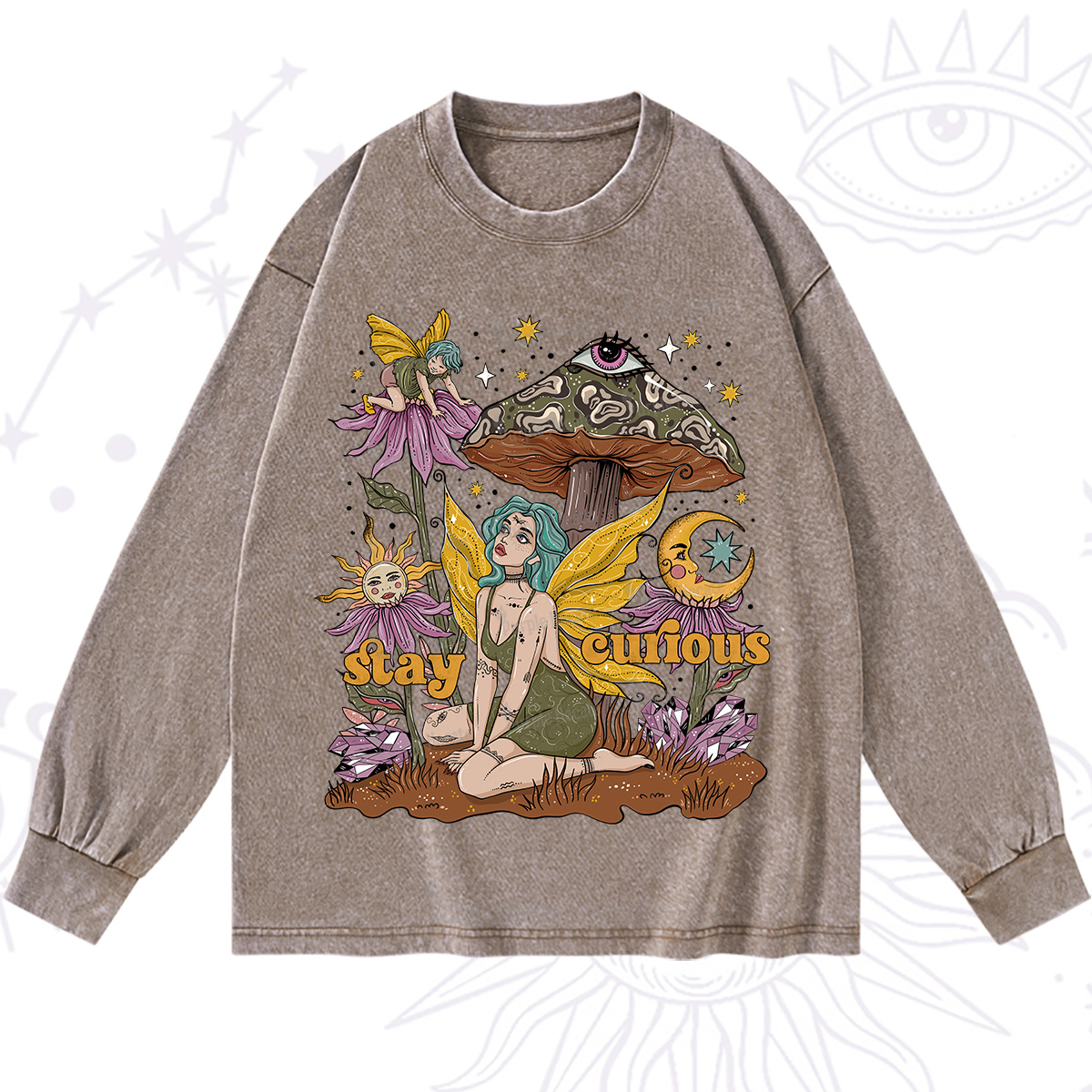 Purplehecate Stay Curious Washed Long Sleeve Shirt