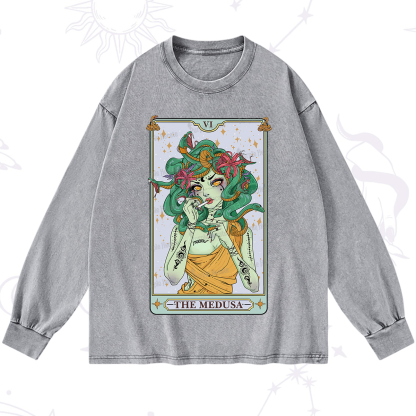 Purplehecate The Medusa Tarot Washed Long Sleeve Shirt