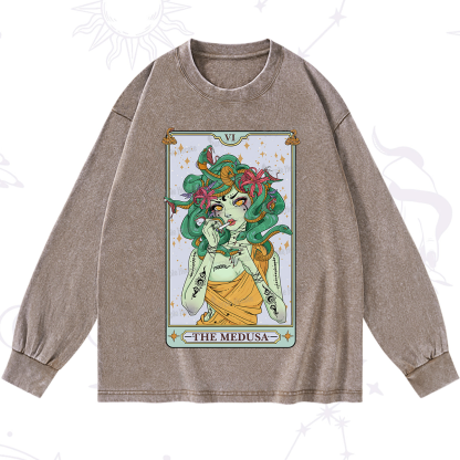 Purplehecate The Medusa Tarot Washed Long Sleeve Shirt