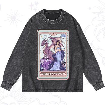 Purplehecate The Dragon Mom Tarot Washed Long Sleeve Shirt