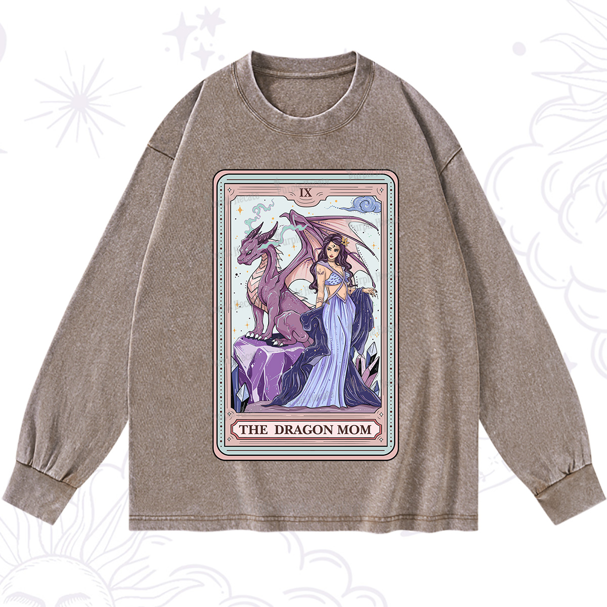 Purplehecate The Dragon Mom Tarot Washed Long Sleeve Shirt