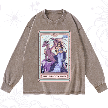 Purplehecate The Dragon Mom Tarot Washed Long Sleeve Shirt
