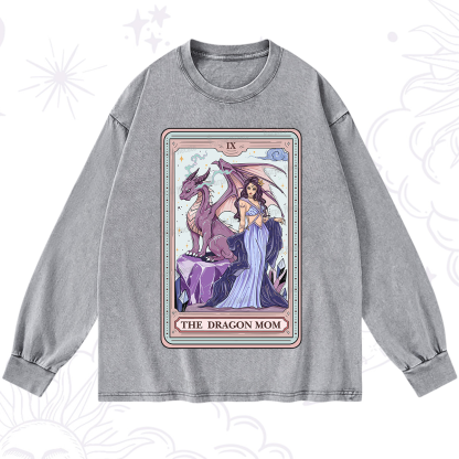 Purplehecate The Dragon Mom Tarot Washed Long Sleeve Shirt