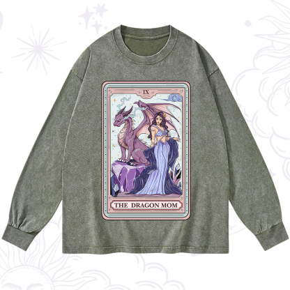 Purplehecate The Dragon Mom Tarot Washed Long Sleeve Shirt