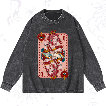 Purplehecate Queen of Hearts Washed Long Sleeve Shirt