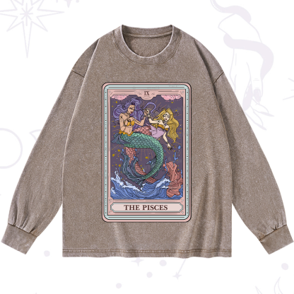 Purplehecate The Pisces Tarot Washed Long Sleeve Shirt