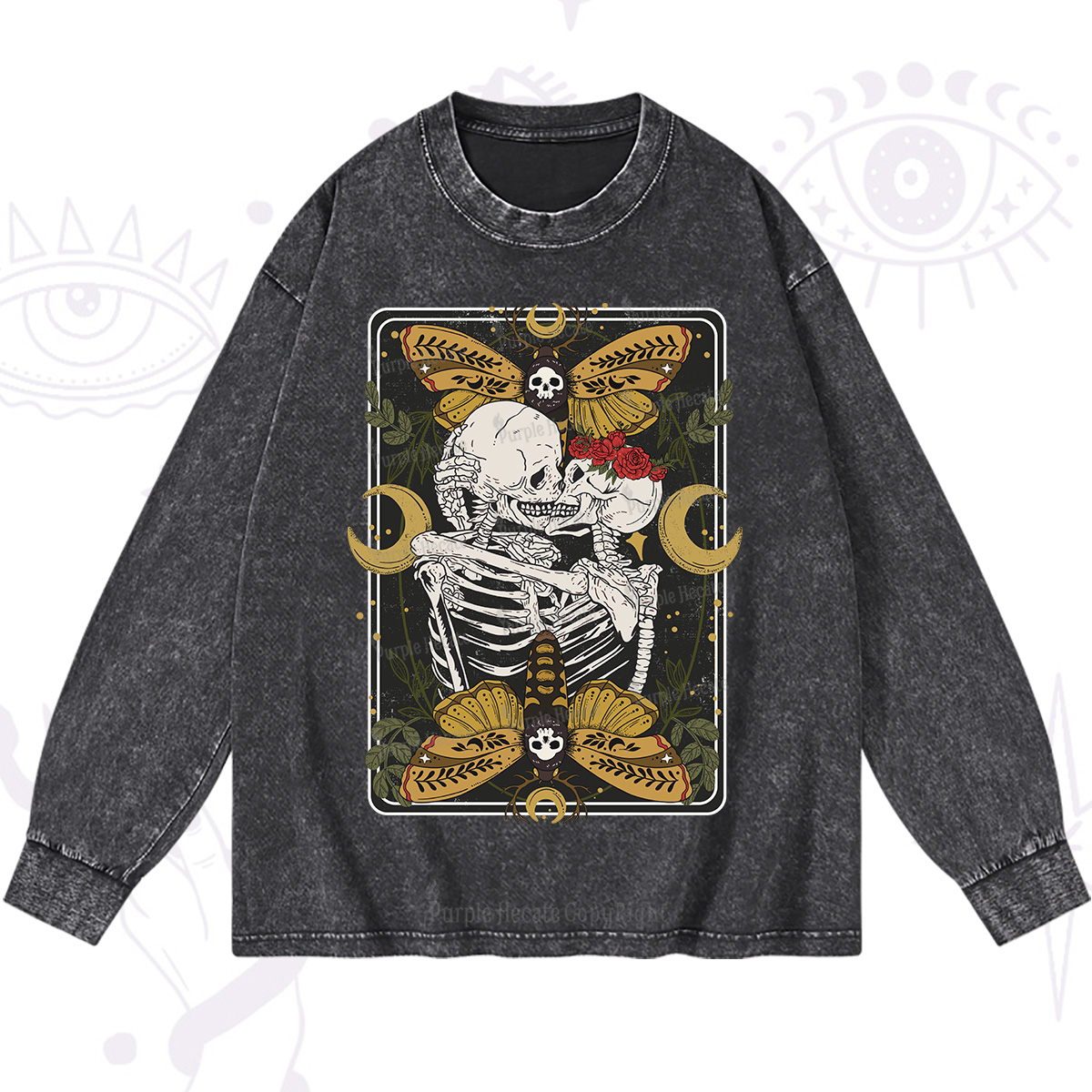 Purplehecate Deathless Moonlit Love Washed Long Sleeve Shirt