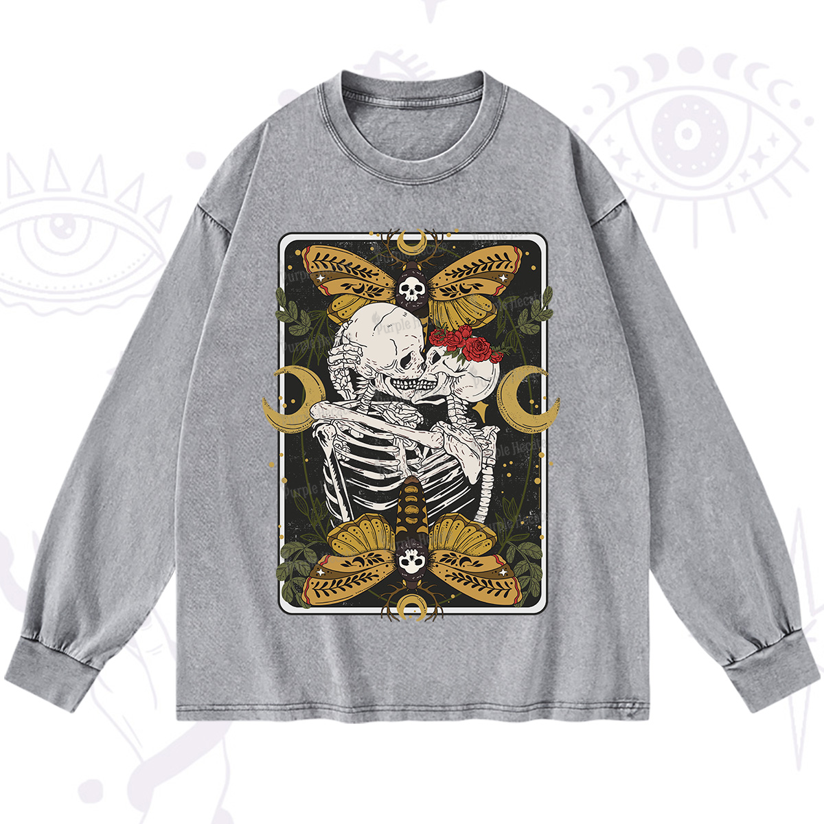 Purplehecate Deathless Moonlit Love Washed Long Sleeve Shirt