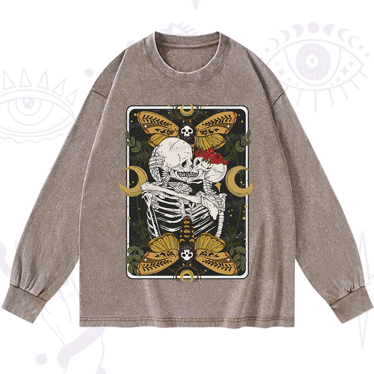 Purplehecate Deathless Moonlit Love Washed Long Sleeve Shirt