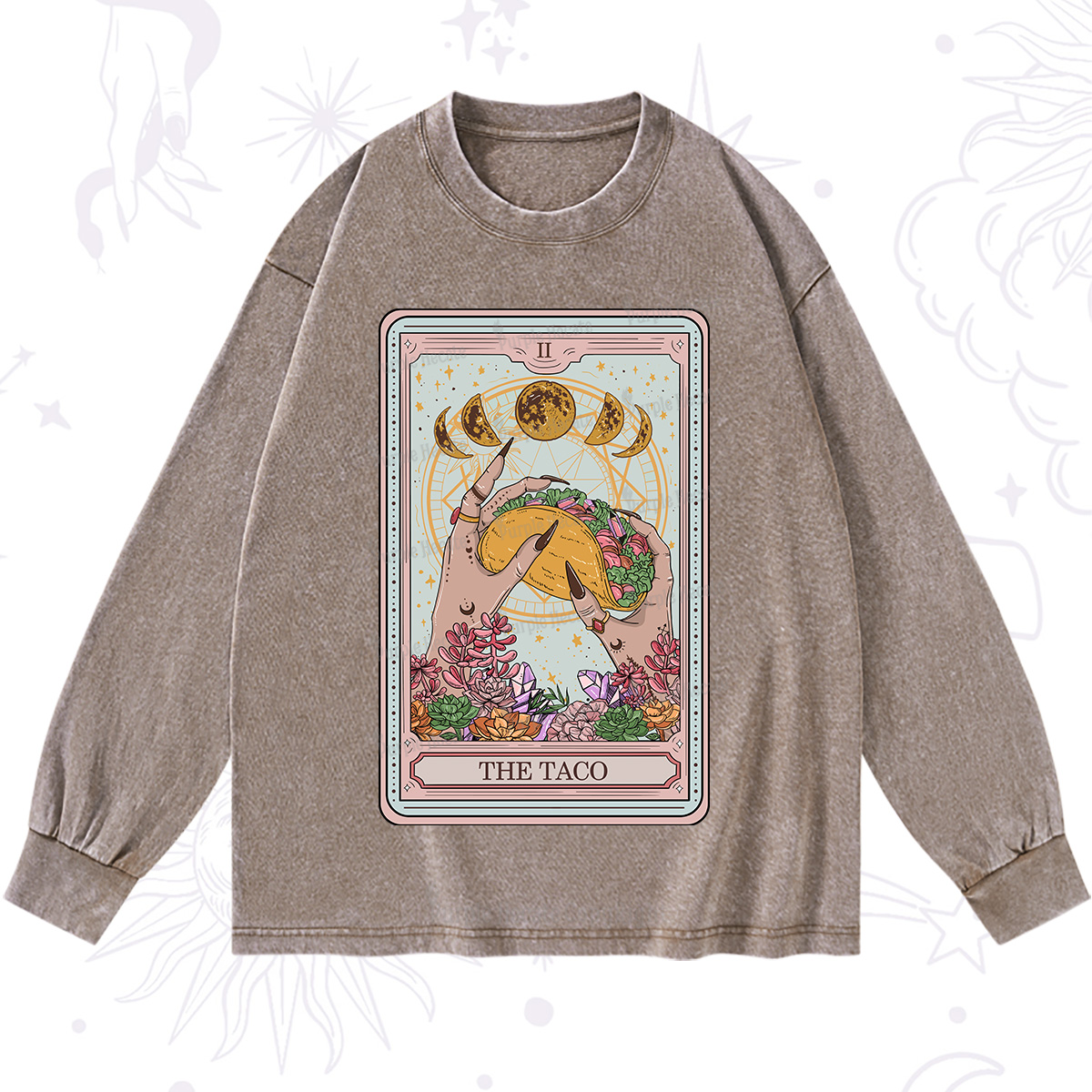 Purplehecate The Taco Tarot Washed Long Sleeve Shirt