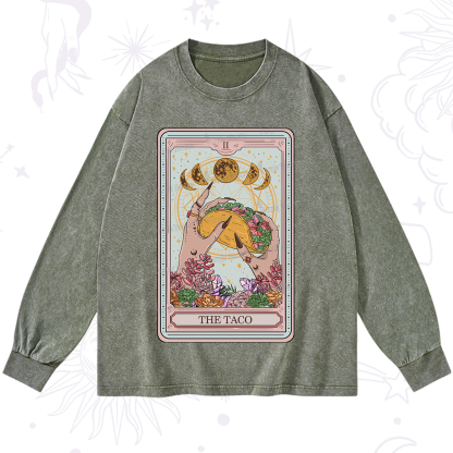 Purplehecate The Taco Tarot Washed Long Sleeve Shirt