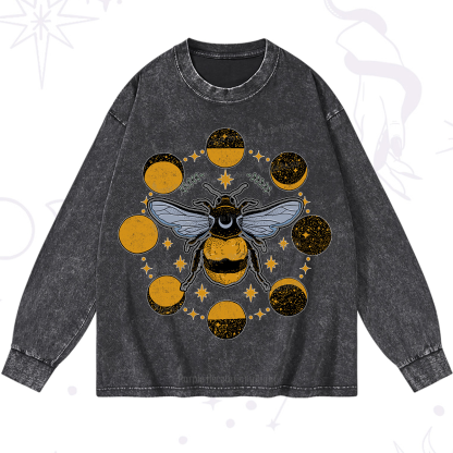 Purplehecate Phases of the Moon Bee Washed Long Sleeve Shirt