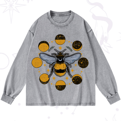 Purplehecate Phases of the Moon Bee Washed Long Sleeve Shirt