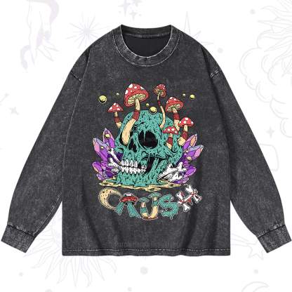 Purplehecate Magic Skeleton Washed Long Sleeve Shirt