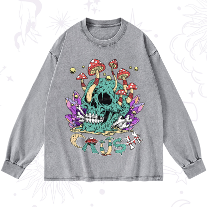 Purplehecate Magic Skeleton Washed Long Sleeve Shirt