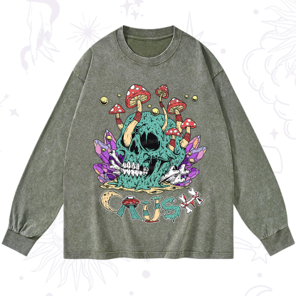 Purplehecate Magic Skeleton Washed Long Sleeve Shirt