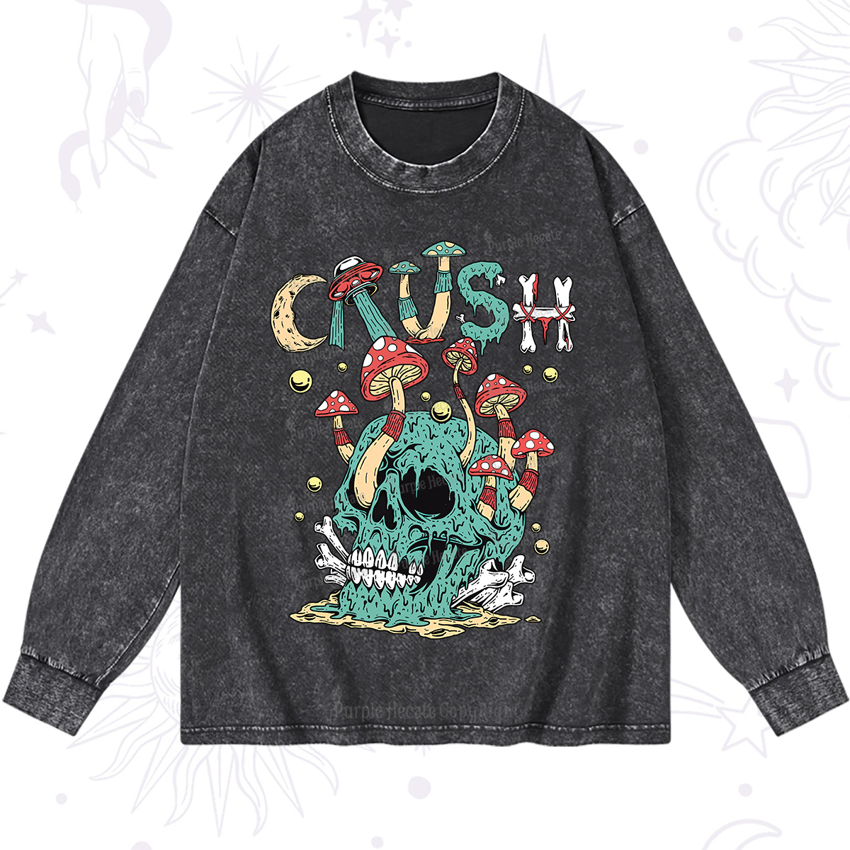 Purplehecate Crush Washed Long Sleeve Shirt