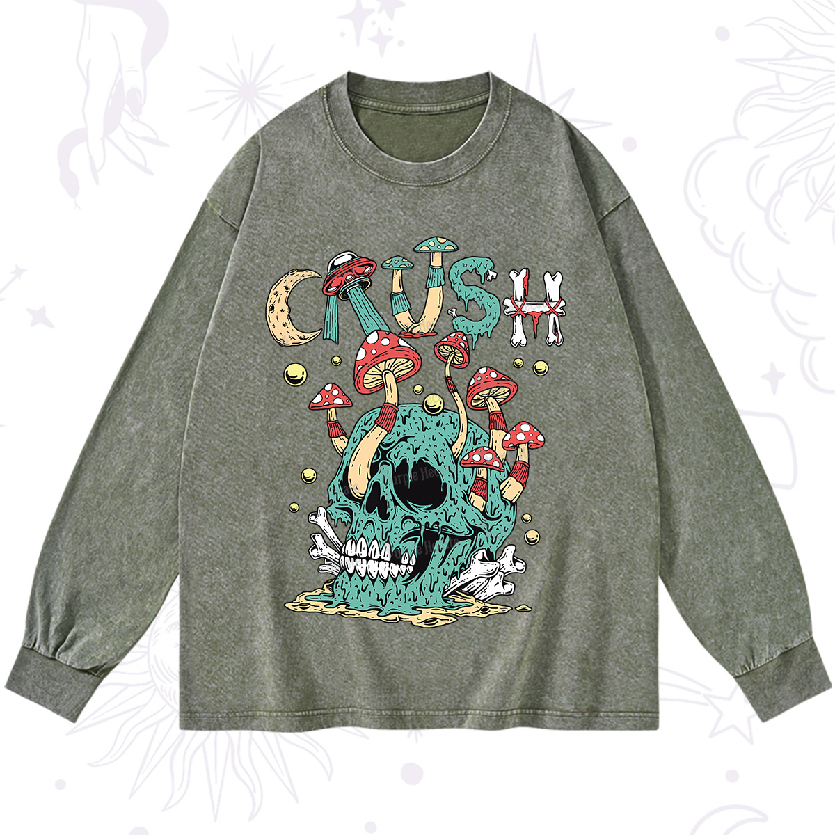 Purplehecate Crush Washed Long Sleeve Shirt