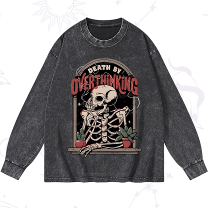 Purplehecate Death By Overthinking Washed Long Sleeve Shirt