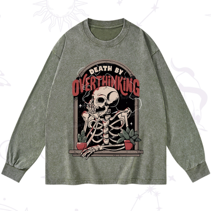 Purplehecate Death By Overthinking Washed Long Sleeve Shirt