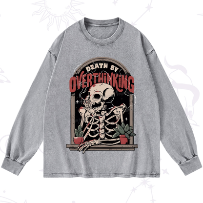 Purplehecate Death By Overthinking Washed Long Sleeve Shirt