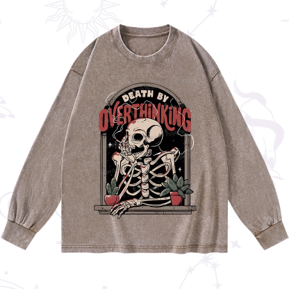 Purplehecate Death By Overthinking Washed Long Sleeve Shirt