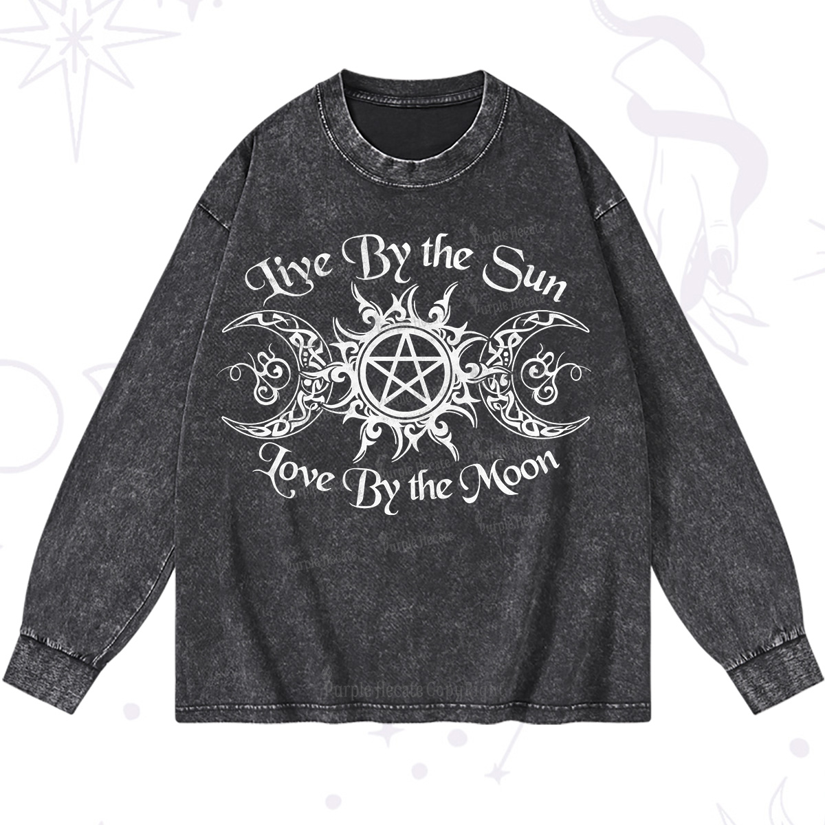 Purplehecate Hecate's Lunar Blessing Washed Long Sleeve Shirt