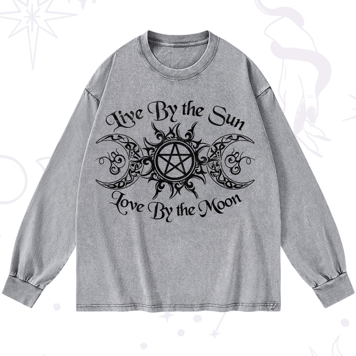 Purplehecate Hecate's Lunar Blessing Washed Long Sleeve Shirt