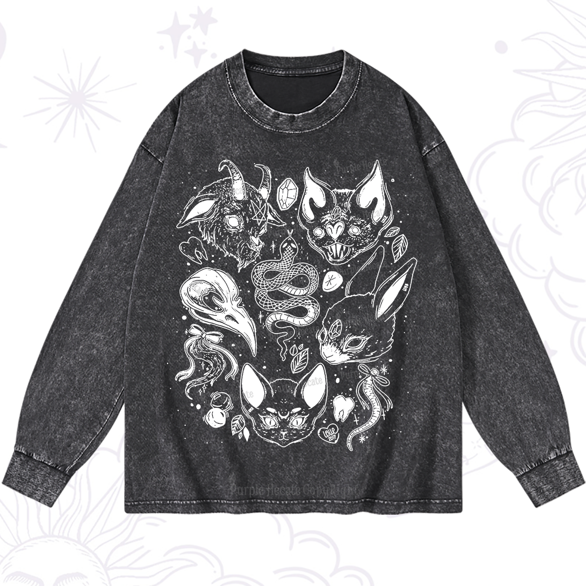 Purplehecate Familiar Spirits Washed Long Sleeve Shirt