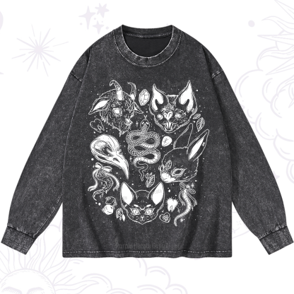 Purplehecate Familiar Spirits Washed Long Sleeve Shirt